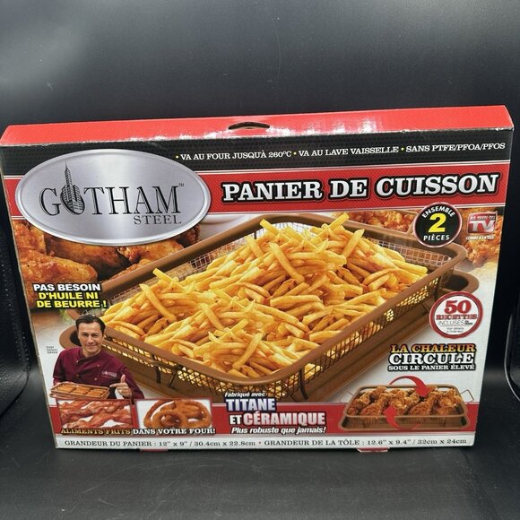 Gotham Steel Nonstick Crisper Tray Basket Oven Air-Fry Titanium Ceramic w Recipe - Picture 5 of 11